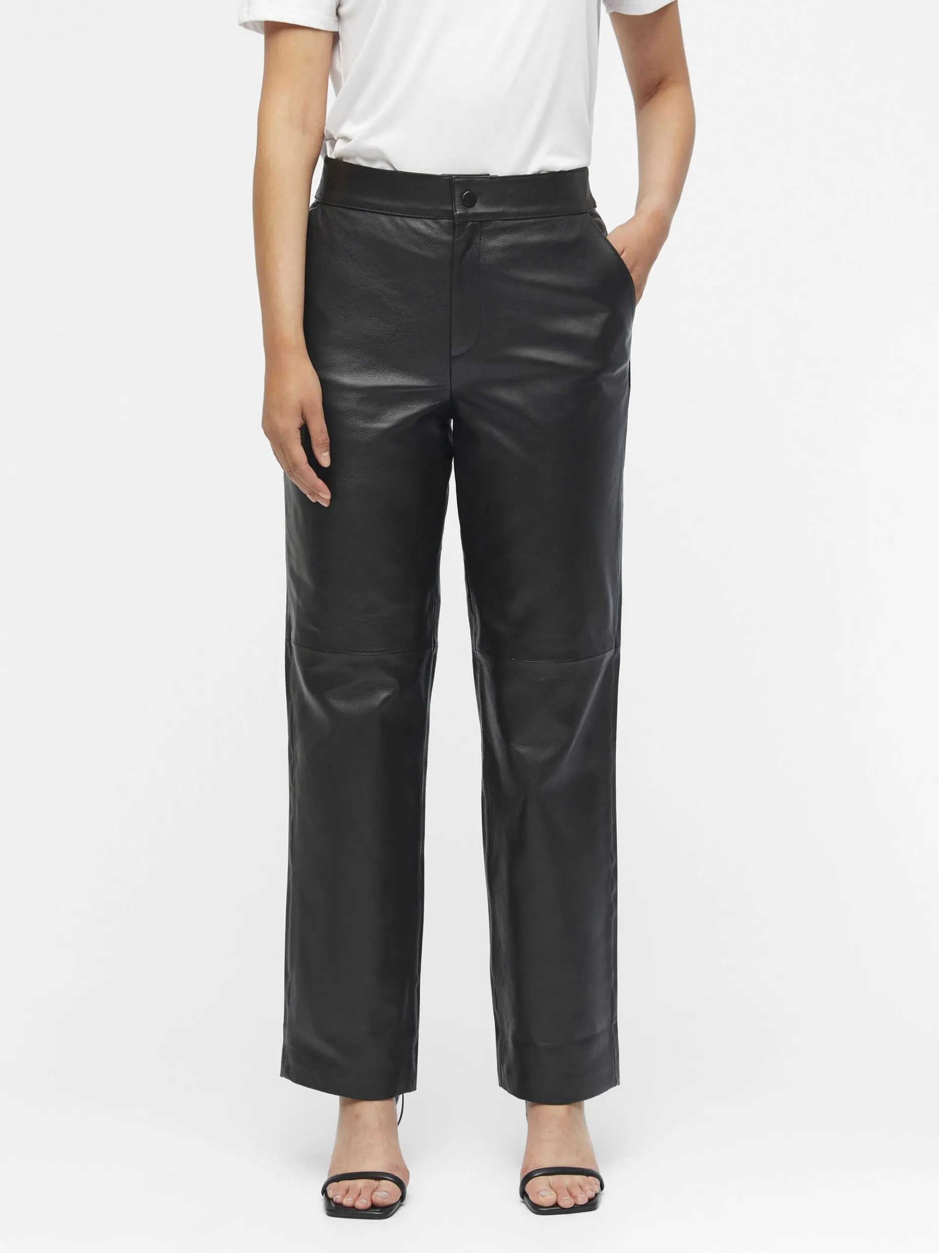 CROPPED LEREN BROEK