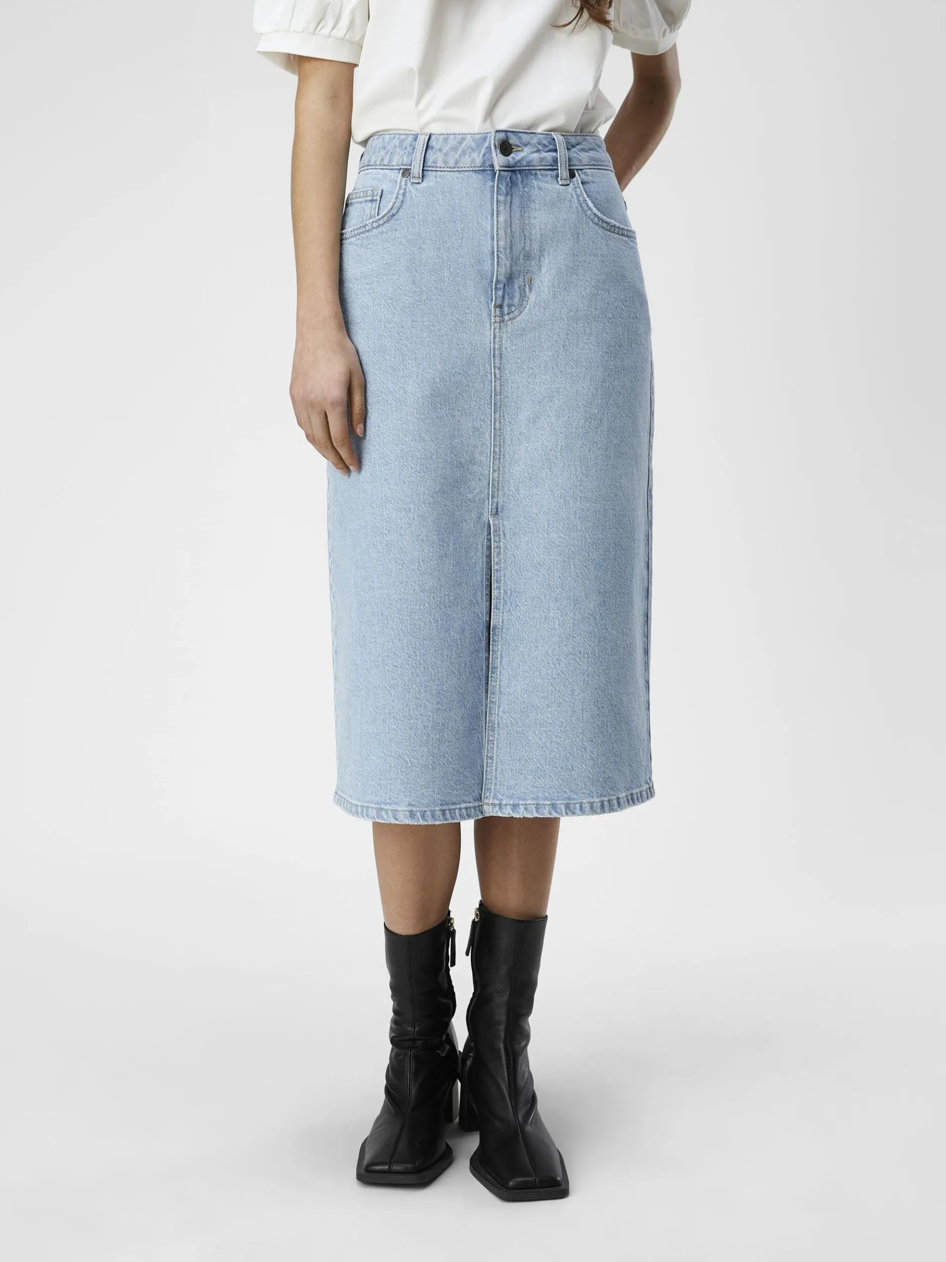 DENIM MIDDELLANGE ROK