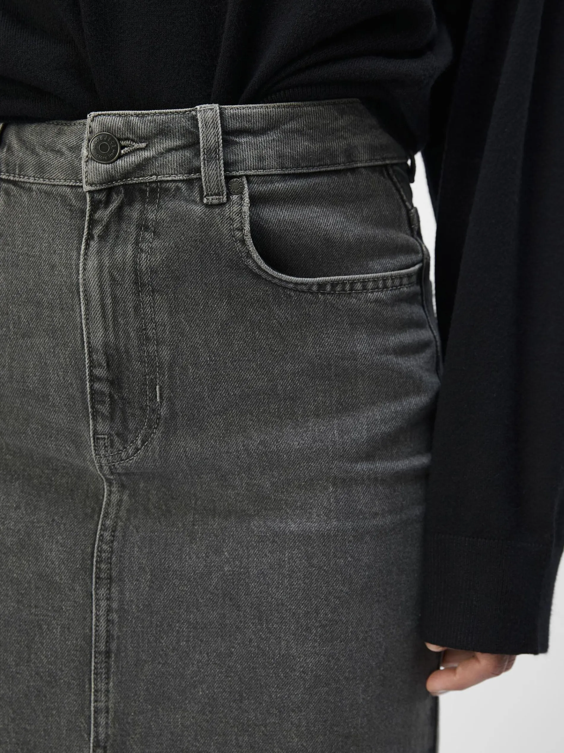 DENIM MIDDELLANGE ROK