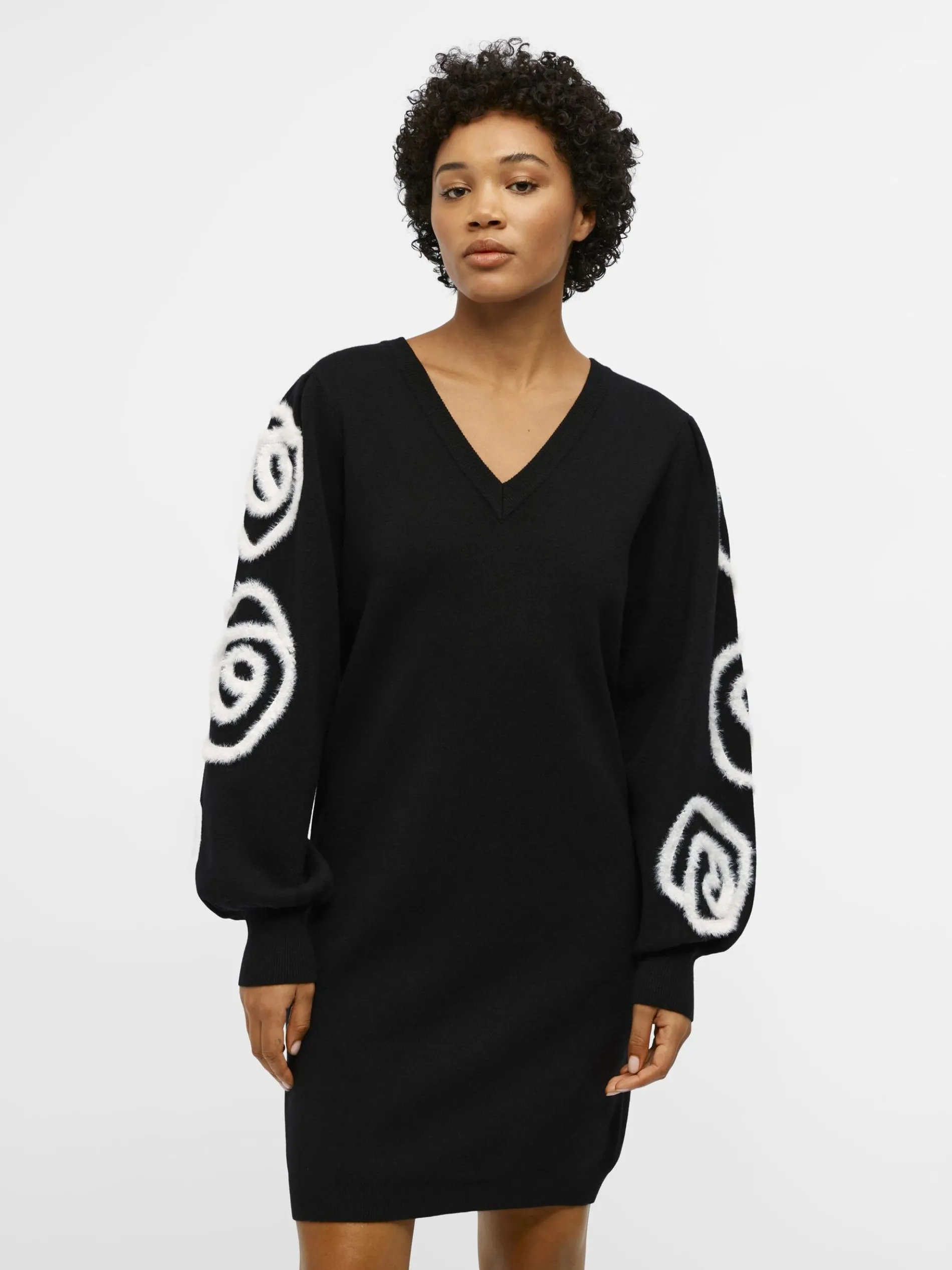 GEBORDUURD GEBREIDE JURK