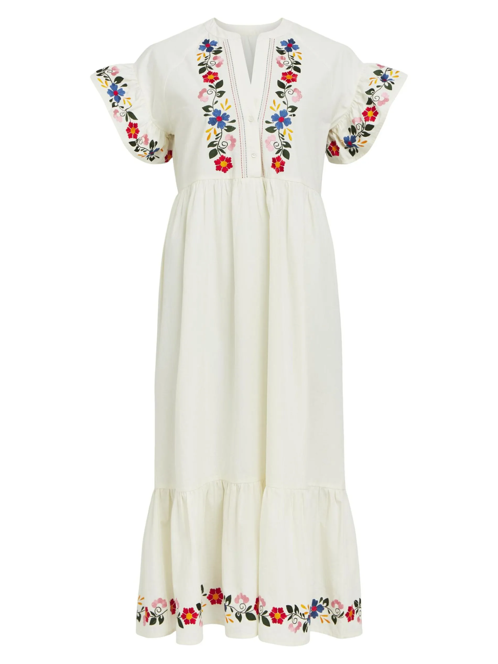 GEBORDUURD MAXI JURK