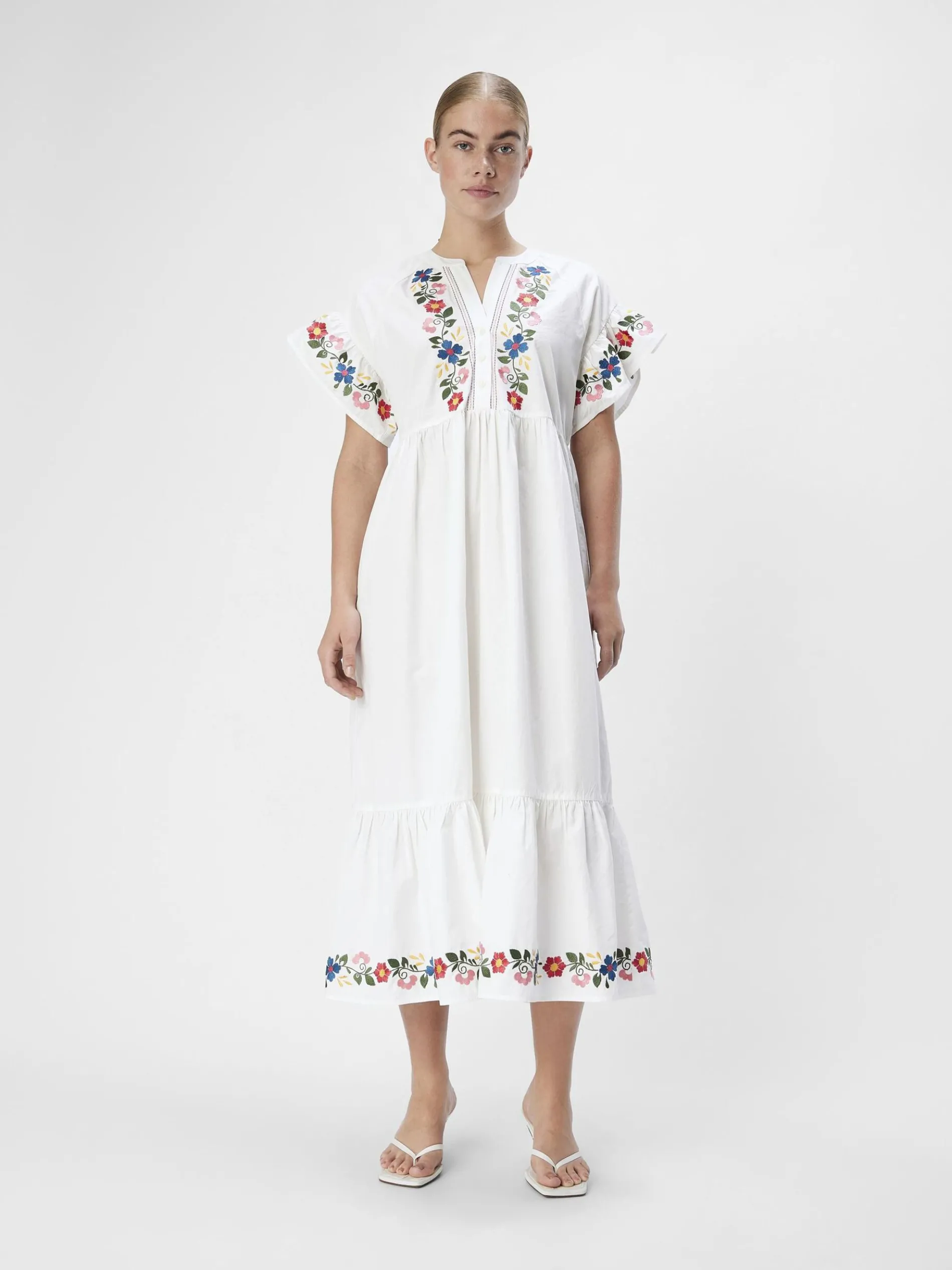 GEBORDUURD MAXI JURK