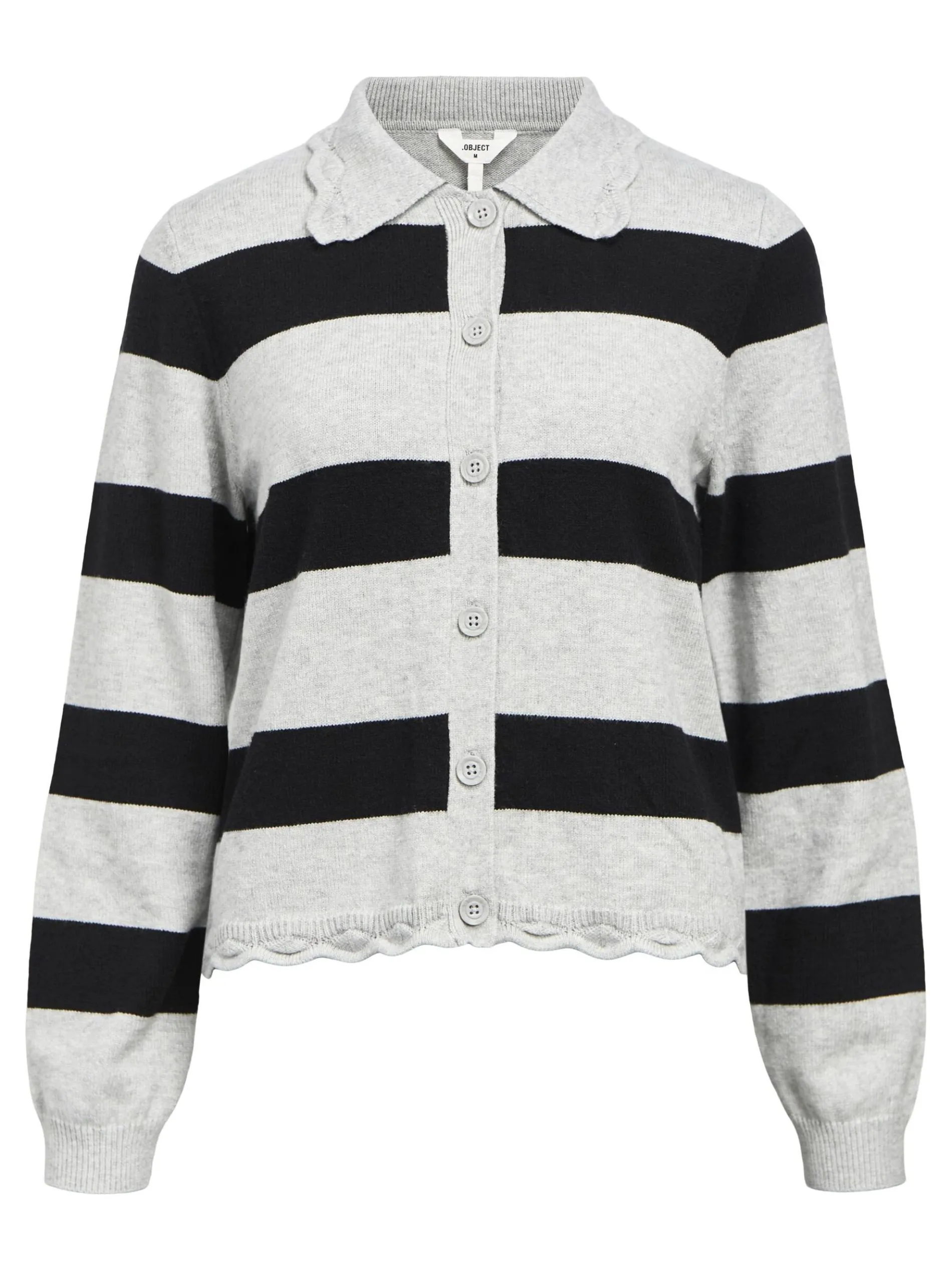 GESTREEPT GEBREID VEST