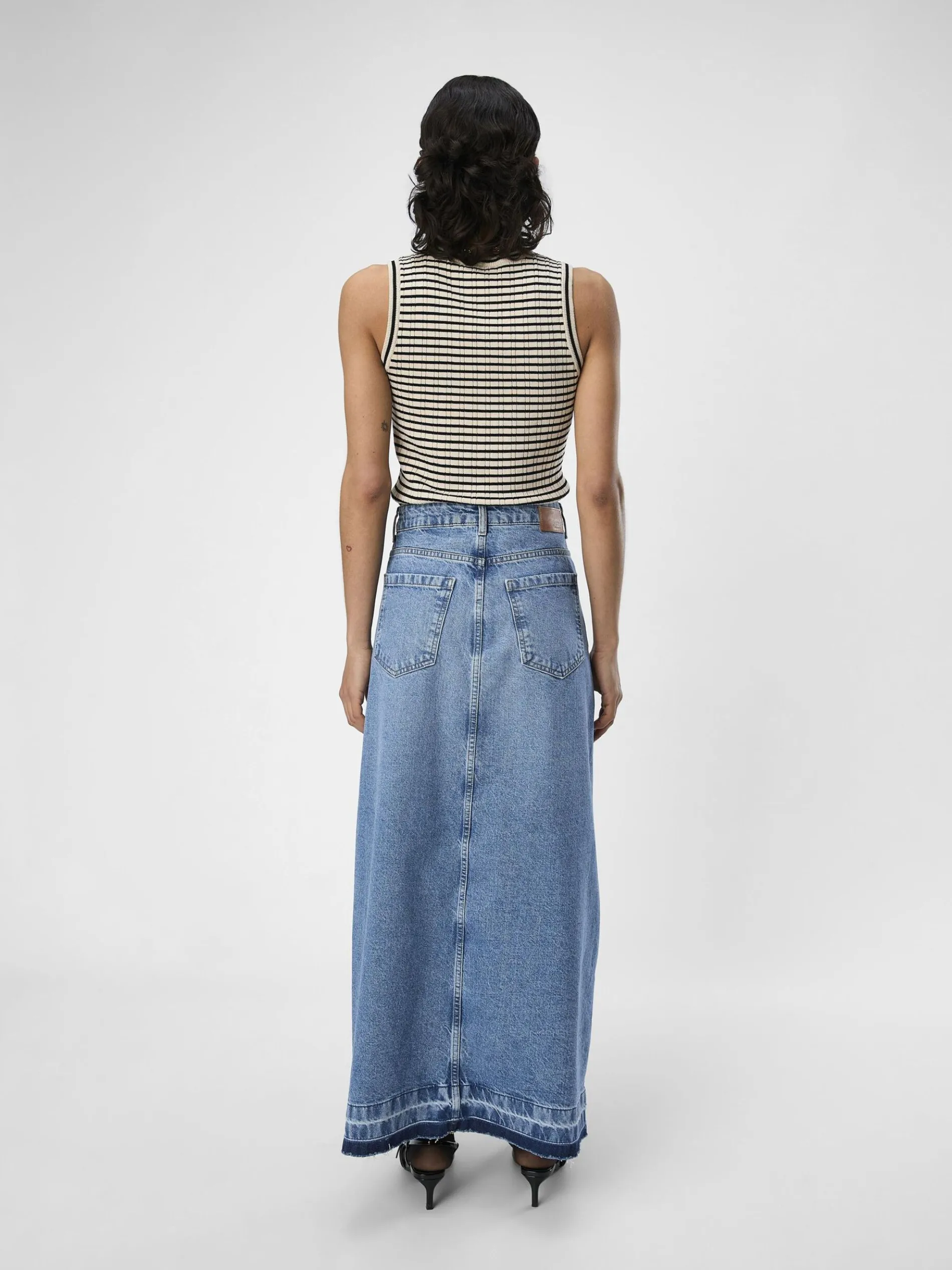 HIGH-WAIST DENIM ROK