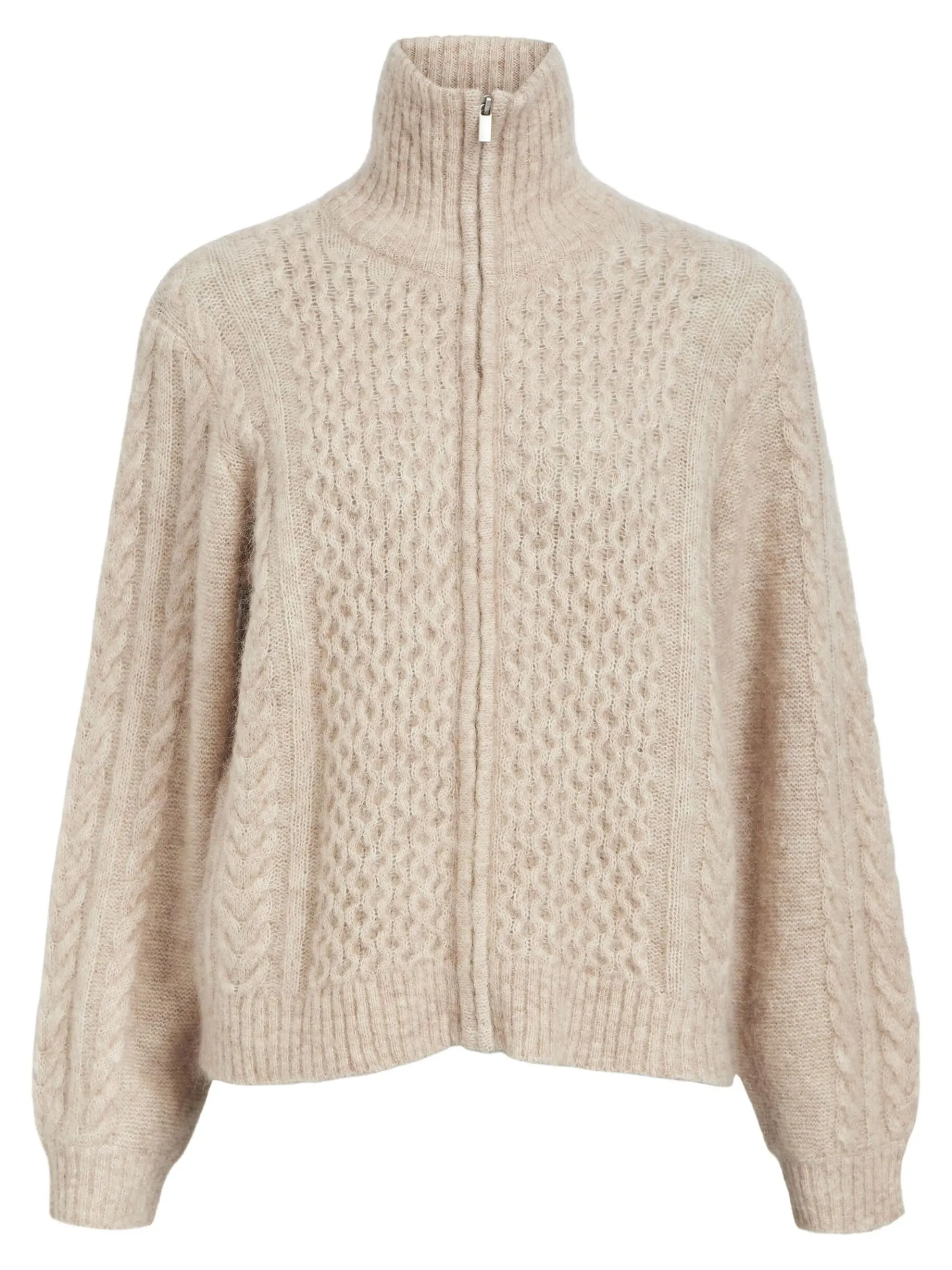 HOGE HALS GEBREID VEST