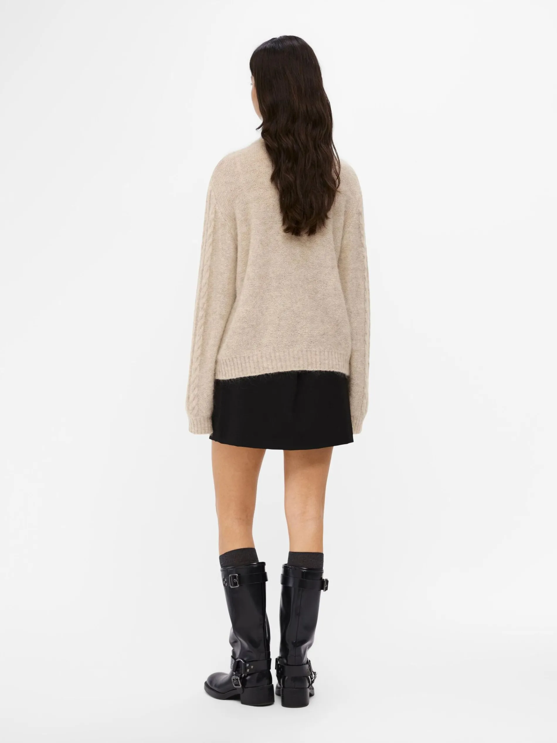 HOGE HALS GEBREID VEST