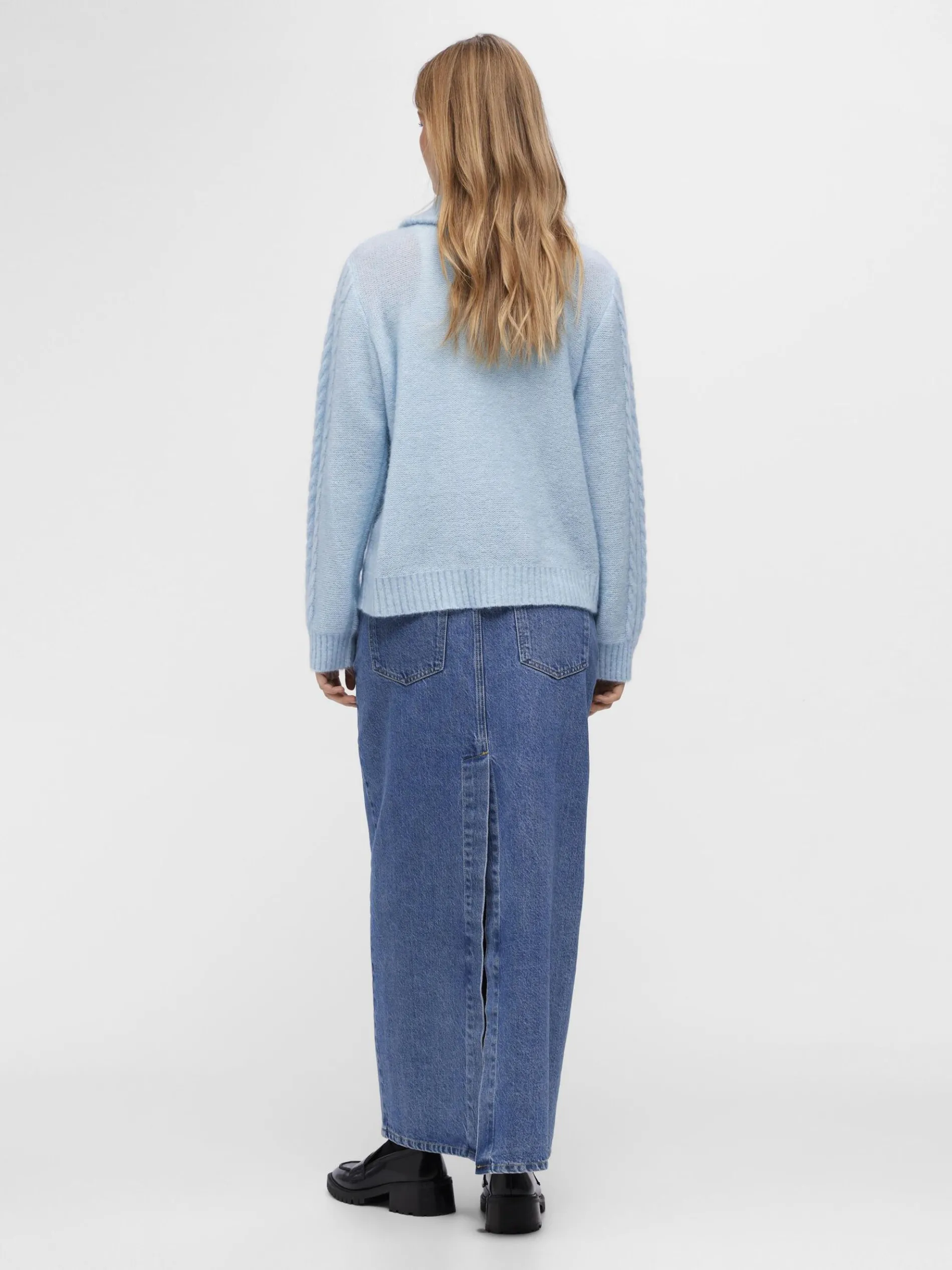 HOGE HALS GEBREID VEST