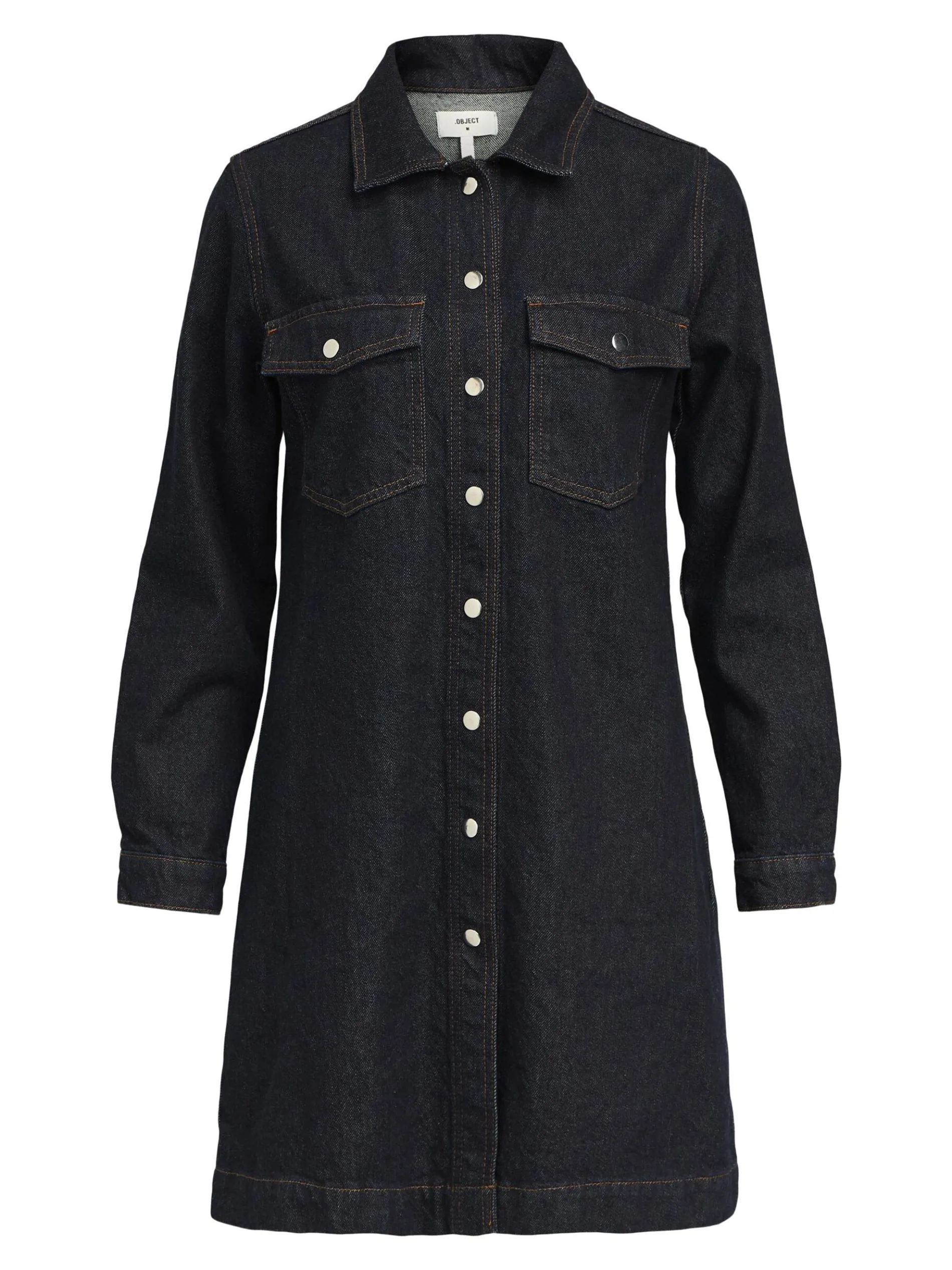 LANGE MOUWEN DENIM JURK