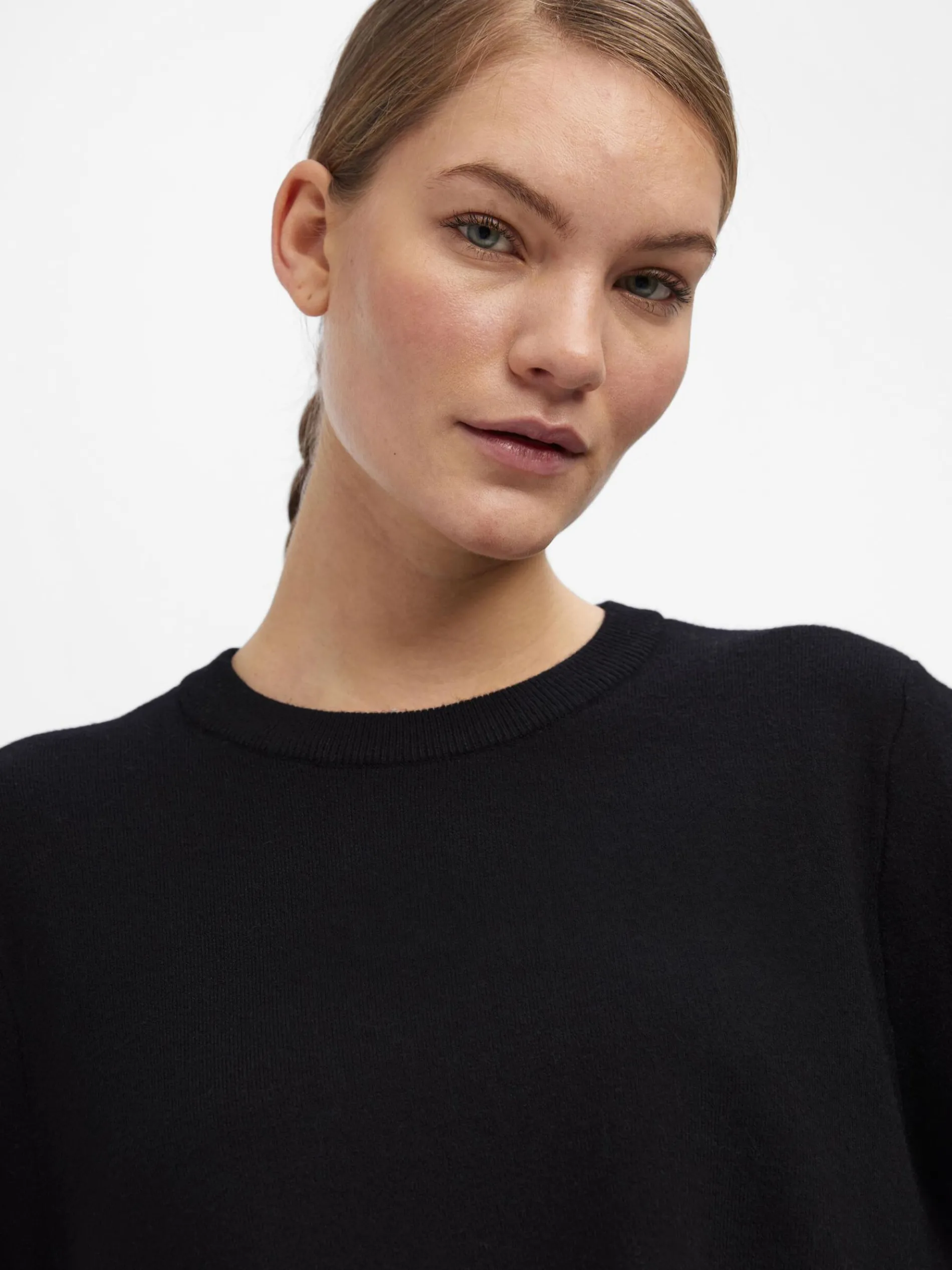 LANGE MOUWEN GEBREIDE TRUI