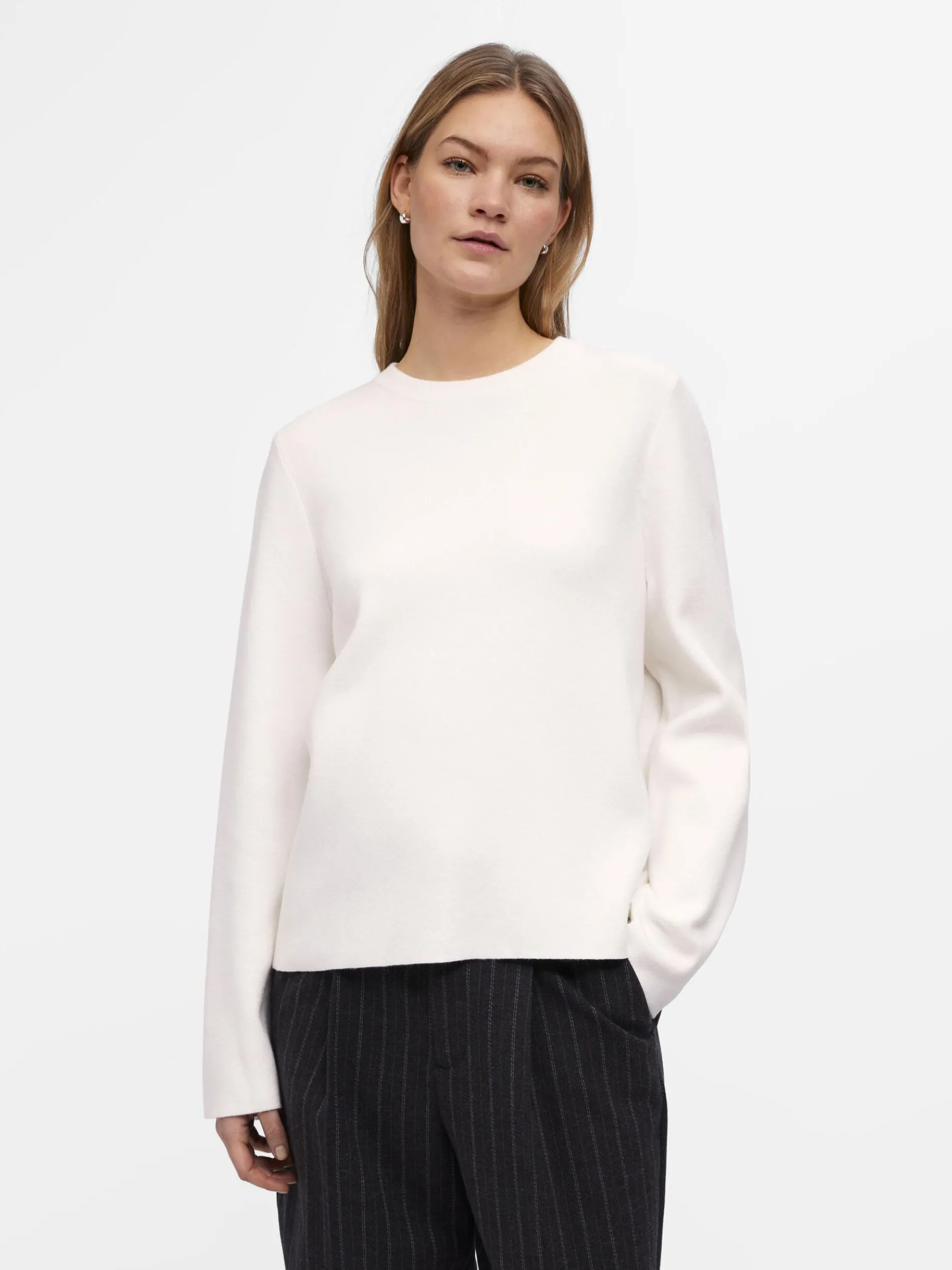 LANGE MOUWEN GEBREIDE TRUI