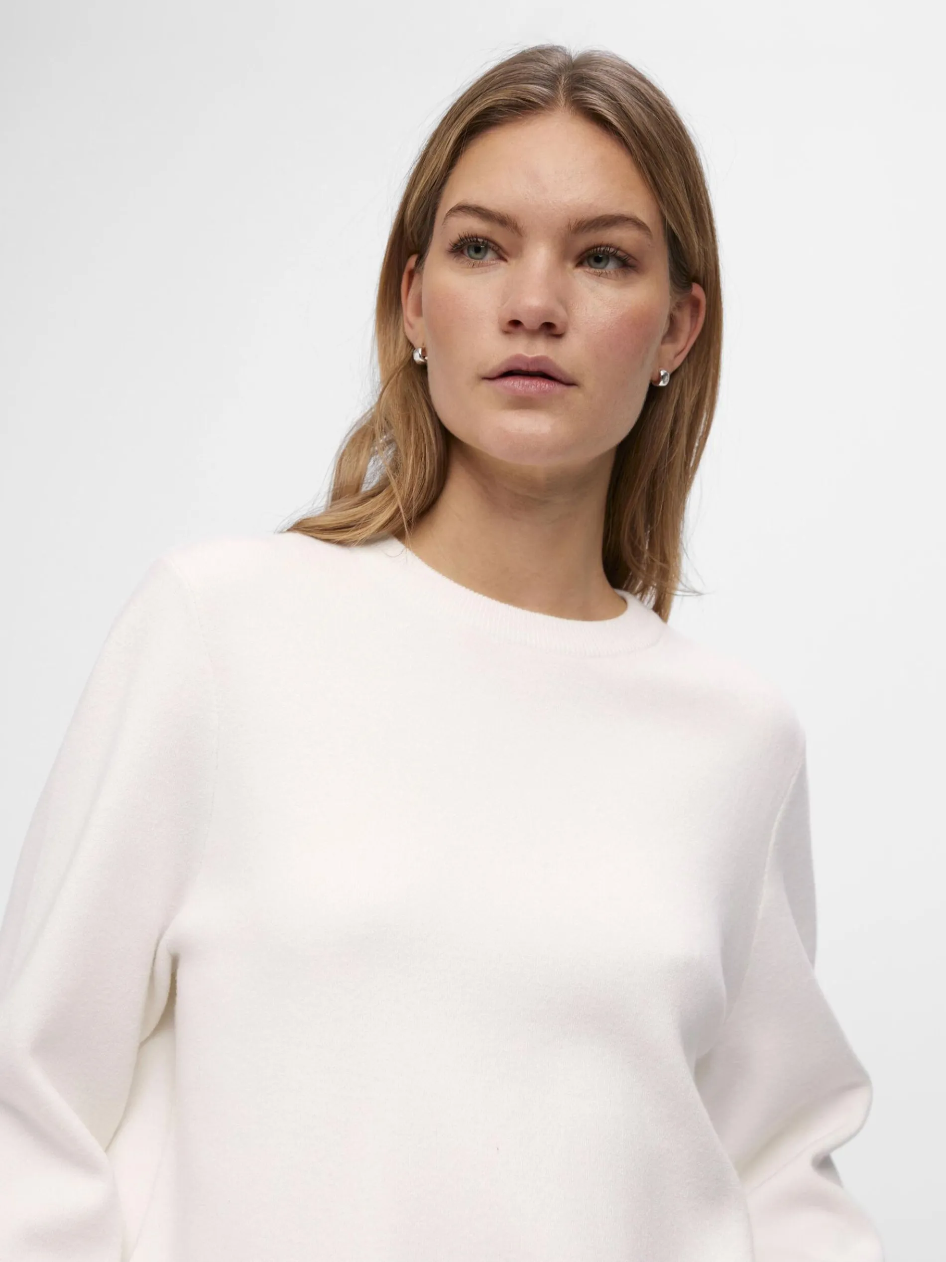 LANGE MOUWEN GEBREIDE TRUI