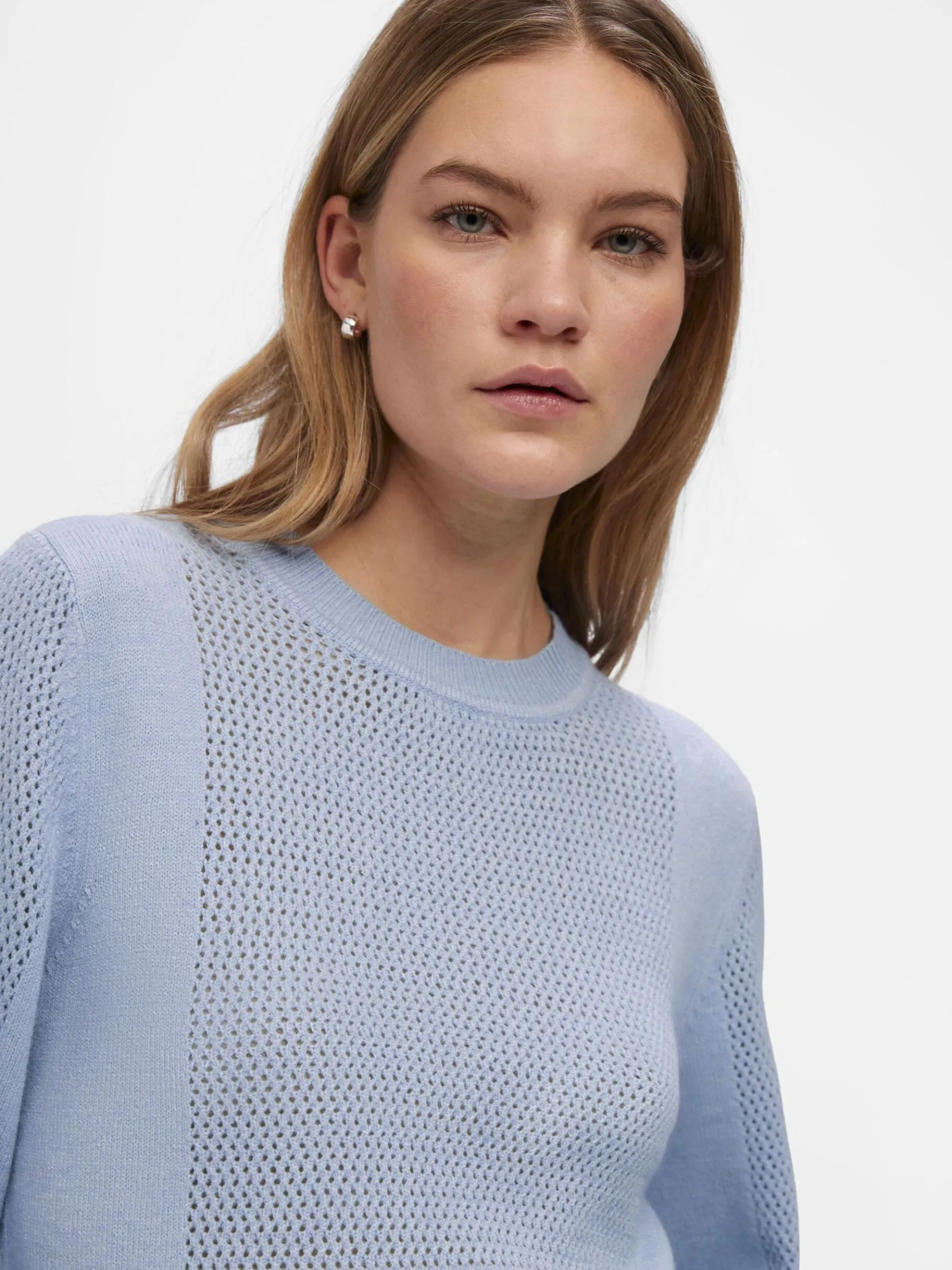 LANGE MOUWEN GEBREIDE TRUI