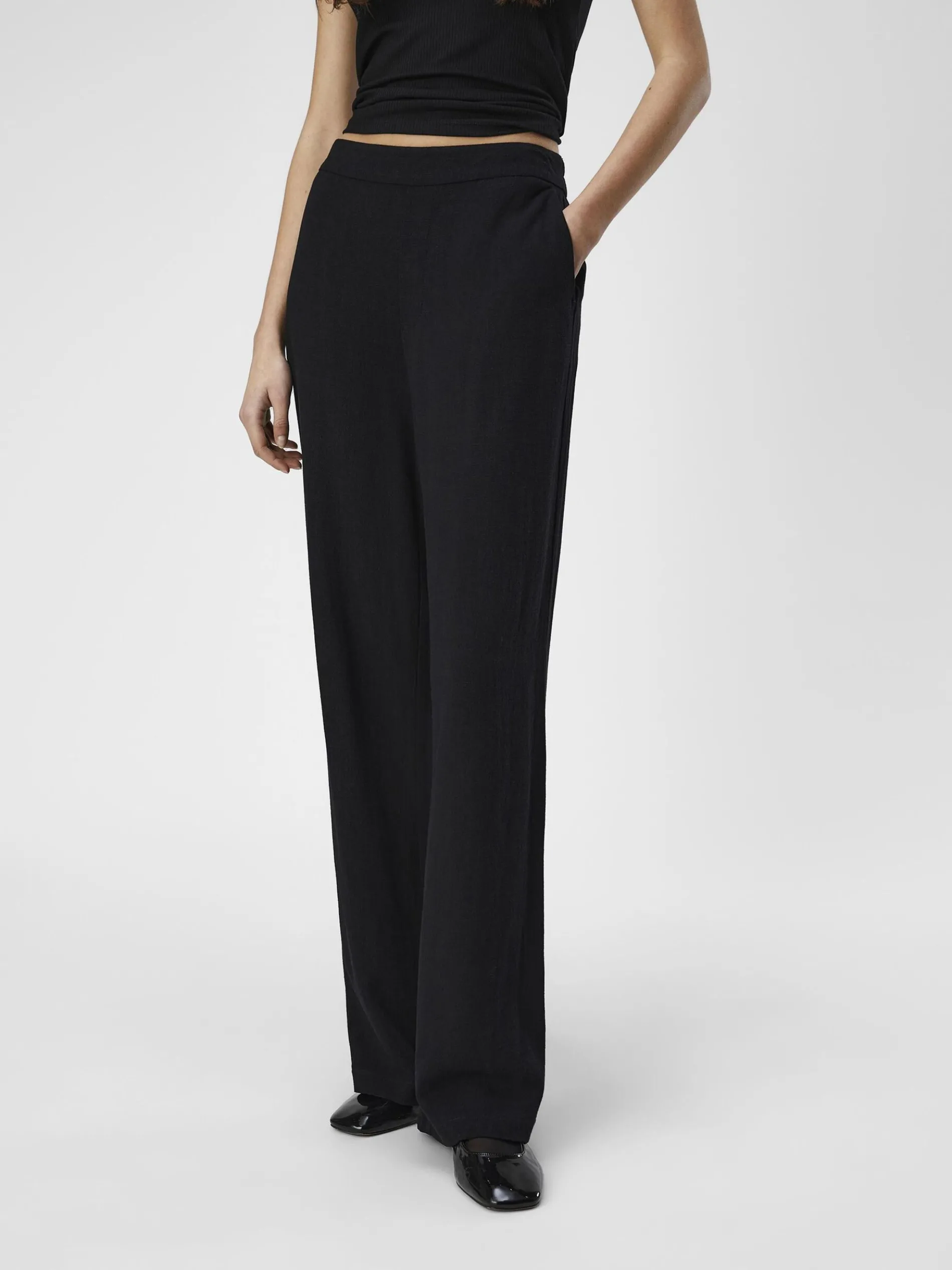 LINNENMIX WIDE LEG BROEK