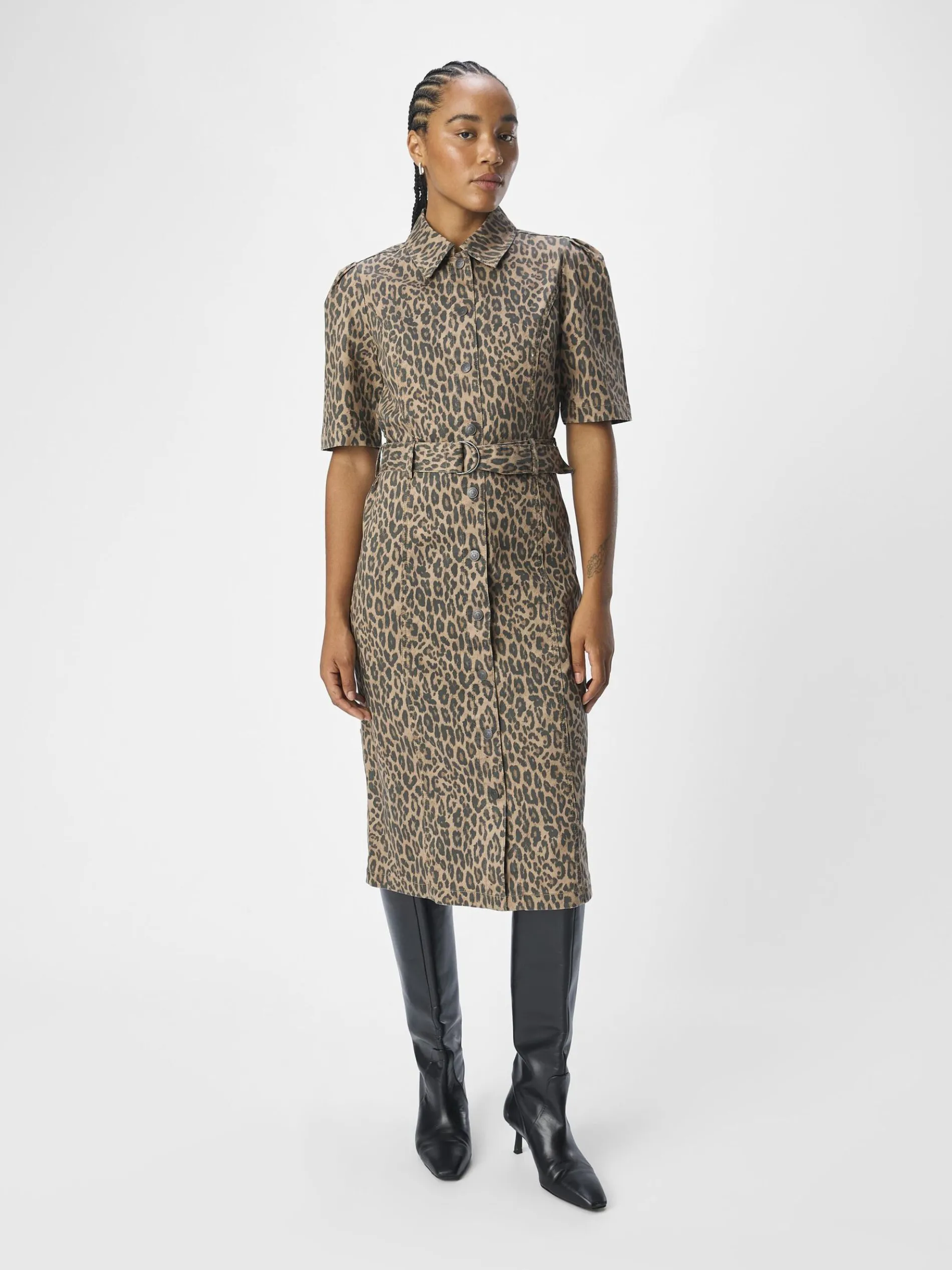 LUIPAARDPRINT DENIM JURK