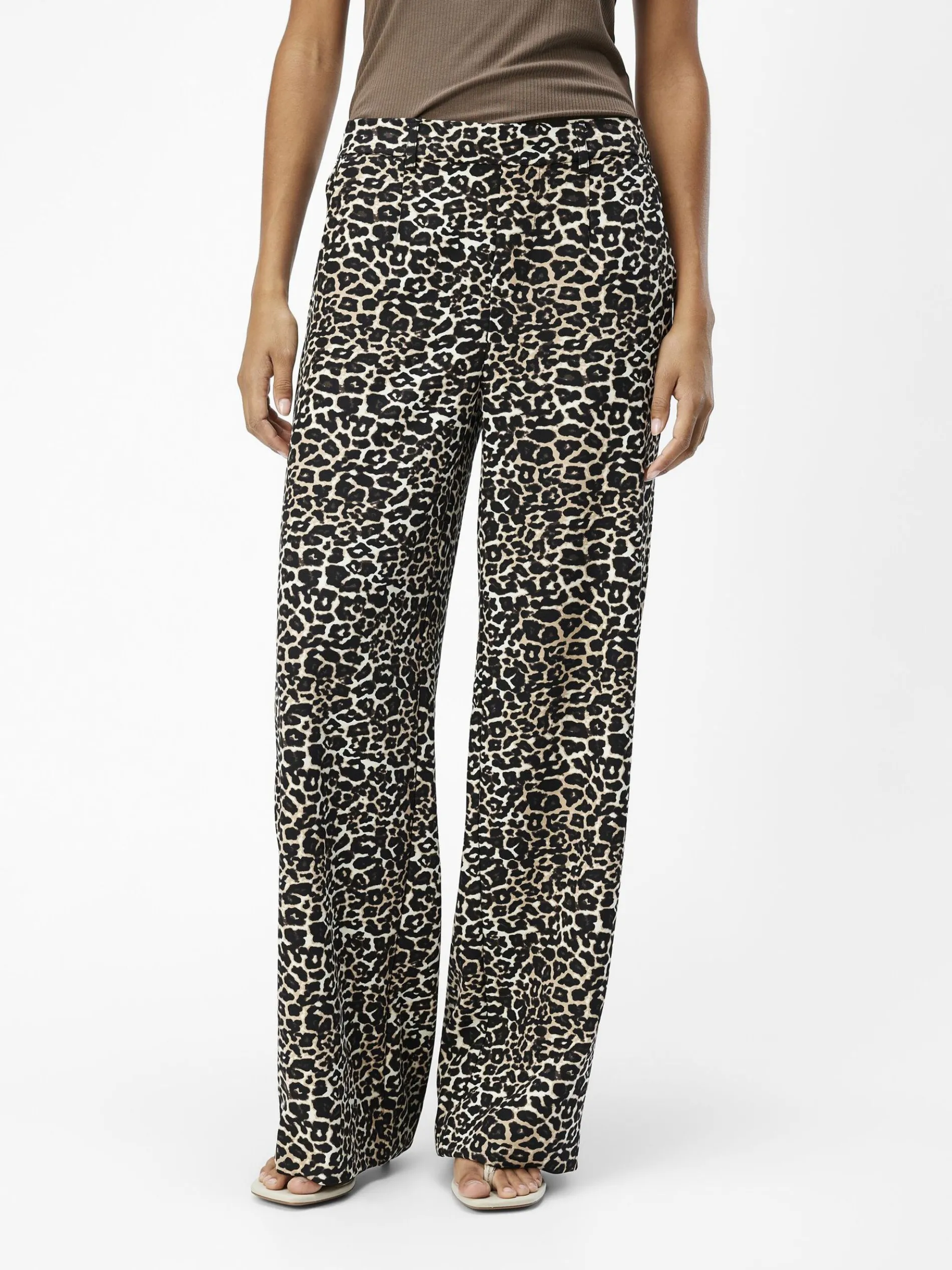 LUIPAARDPRINT WIDE LEG BROEK