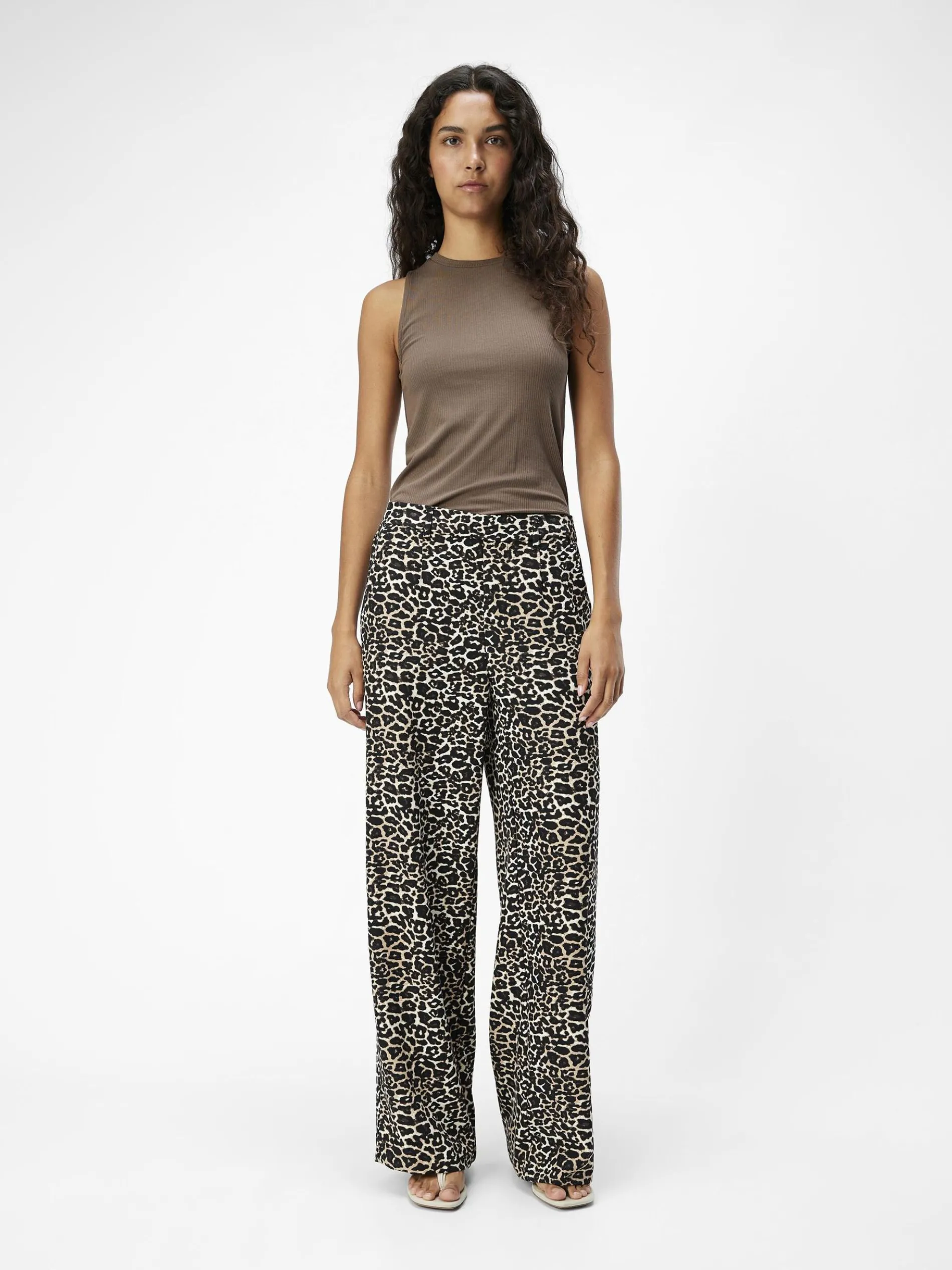 LUIPAARDPRINT WIDE LEG BROEK