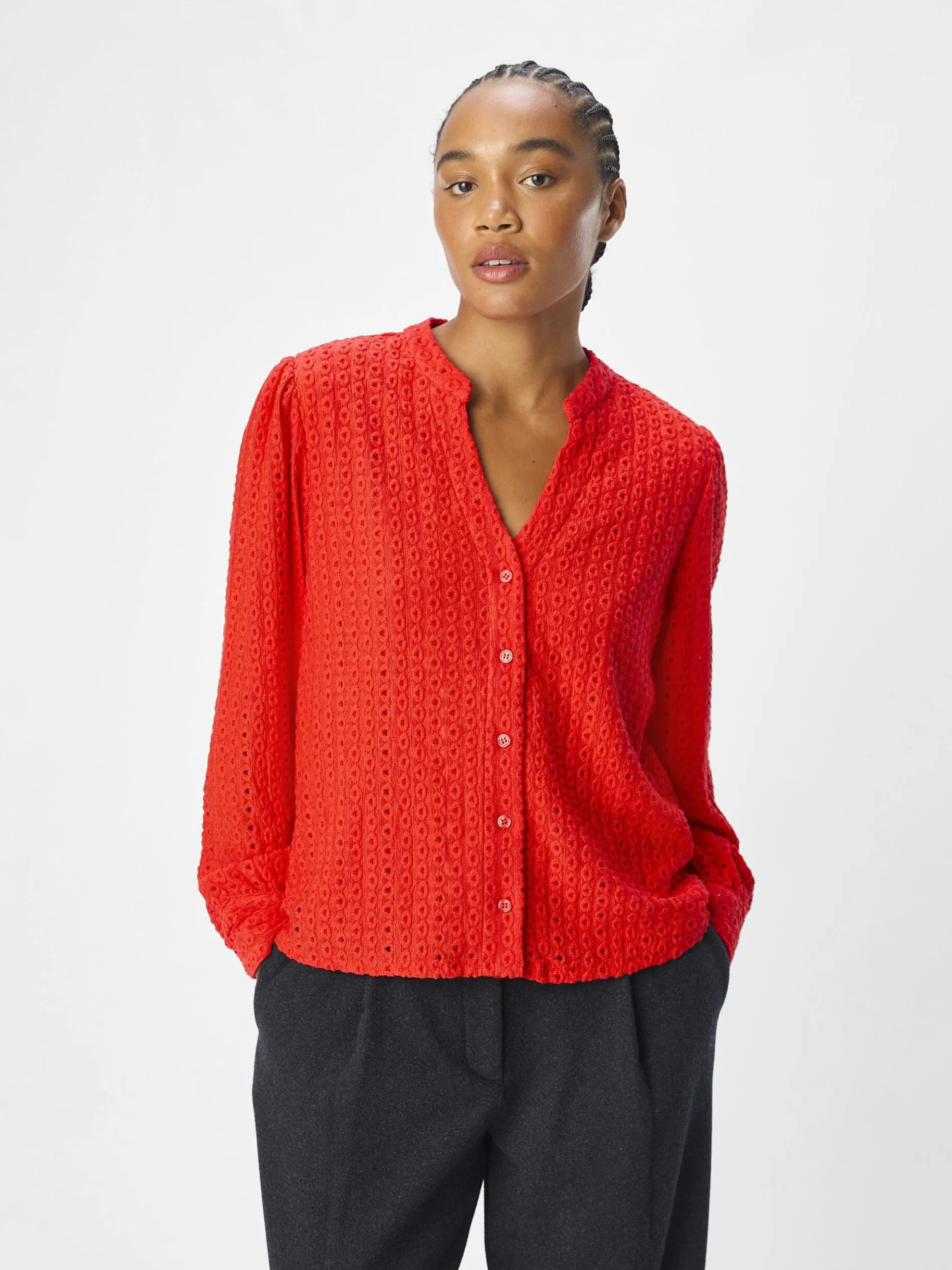 OBJFEODORA OVERHEMD MET LANGE MOUWEN