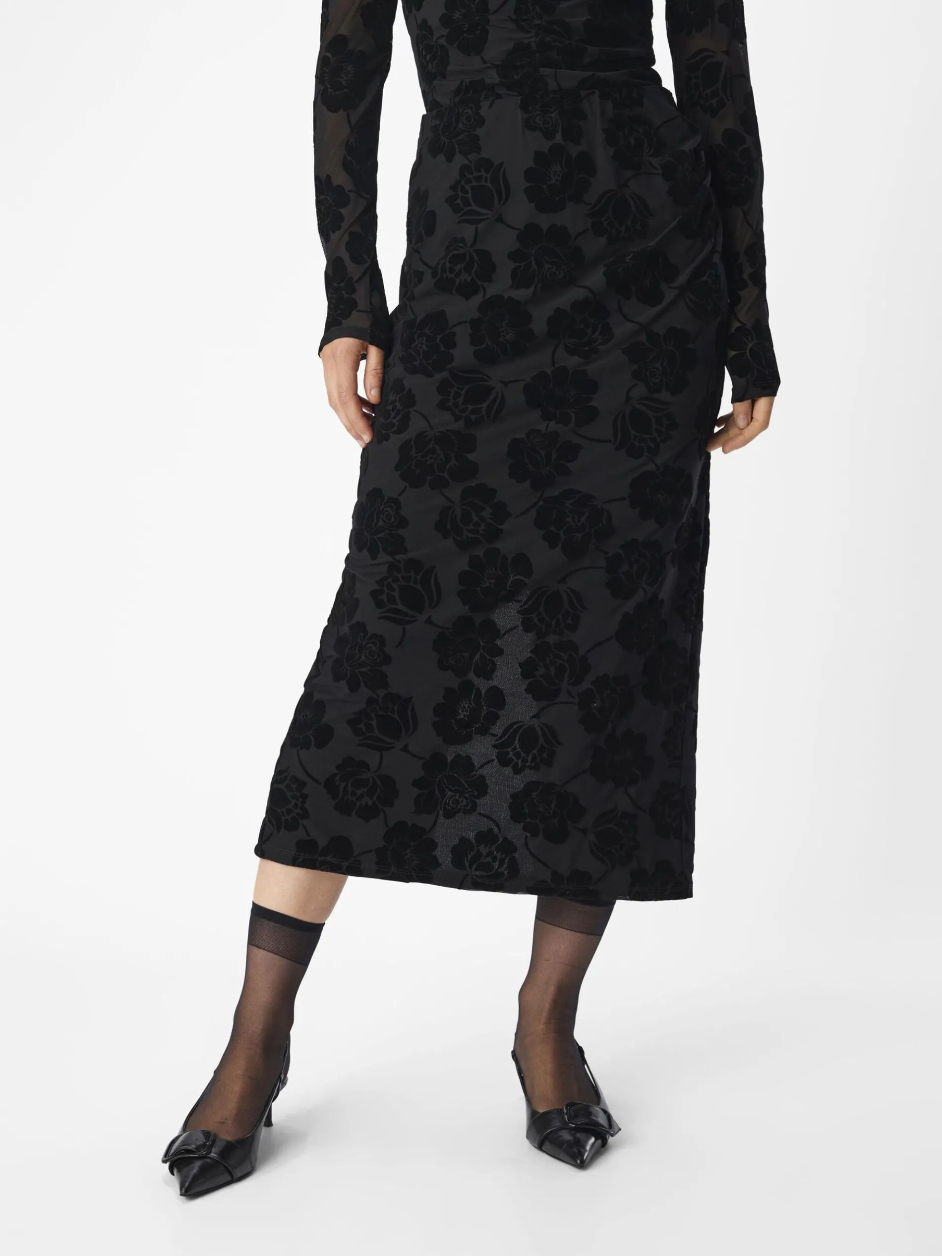 VELOURS MIDDELLANGE ROK